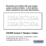 Custom White Vinyl Numbers and Letters, 2 Inches High