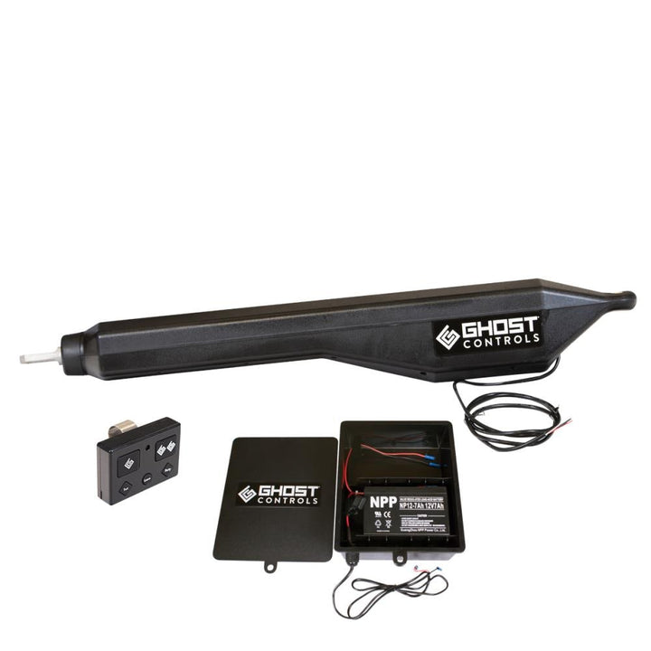 Ghost Controls 20-ft Single Swing Universal Battery Driveway Gate Opener Kit (Solar Compatible)
