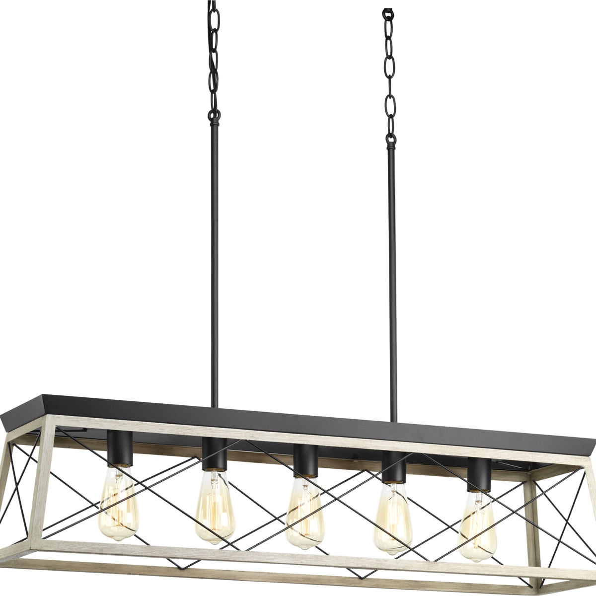 Progress Lighting Briarwood 5-Light Gray Farmhouse Chandelier