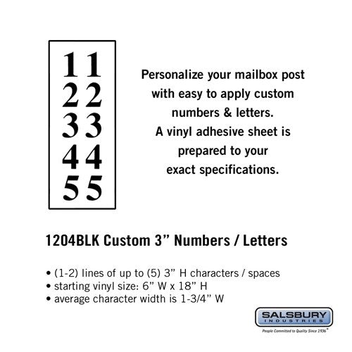 Custom Gold Vinyl Numbers and Letters, 3 Inches High