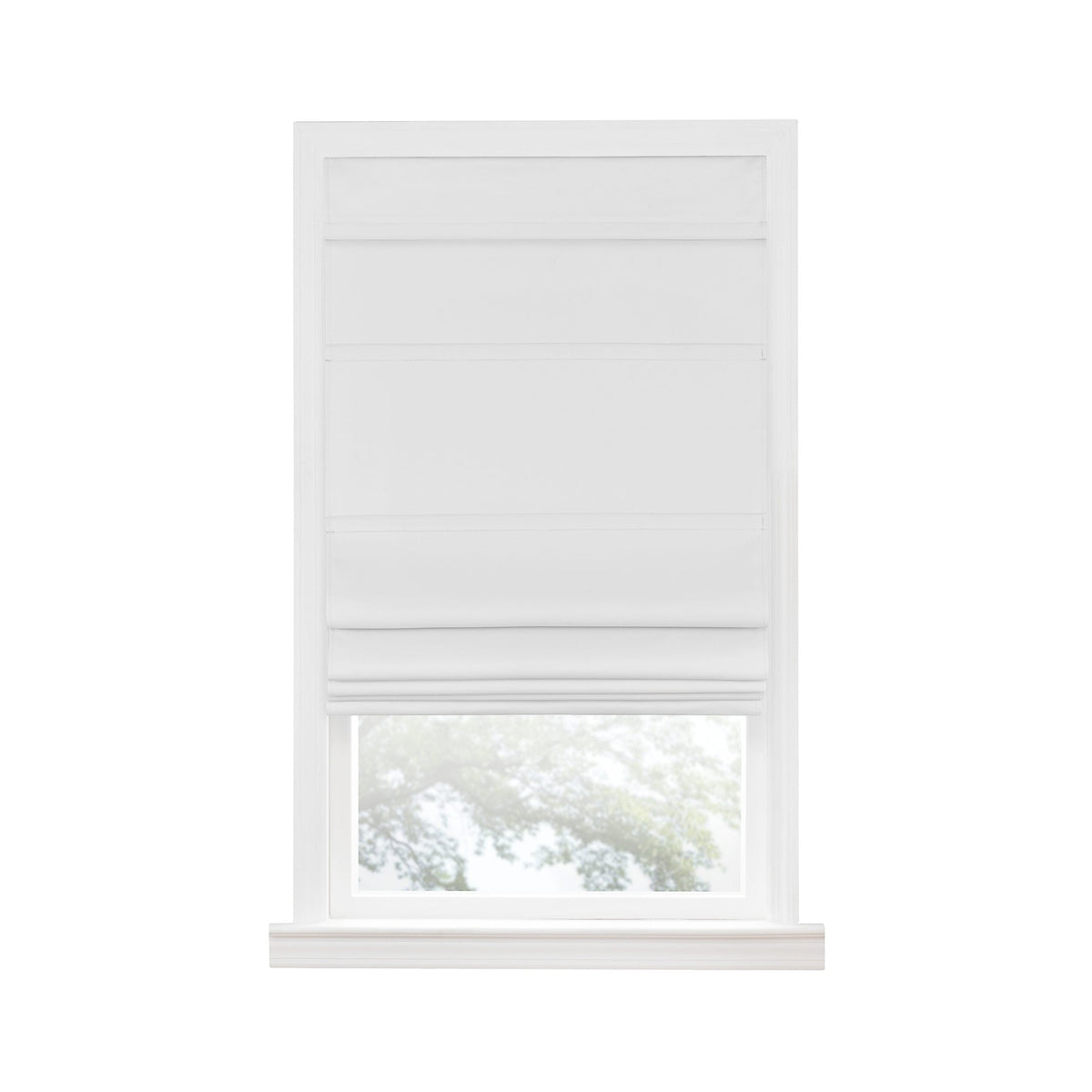 Achim Blackout Cordless Roman Shade, White, 33 in W x 64 in L