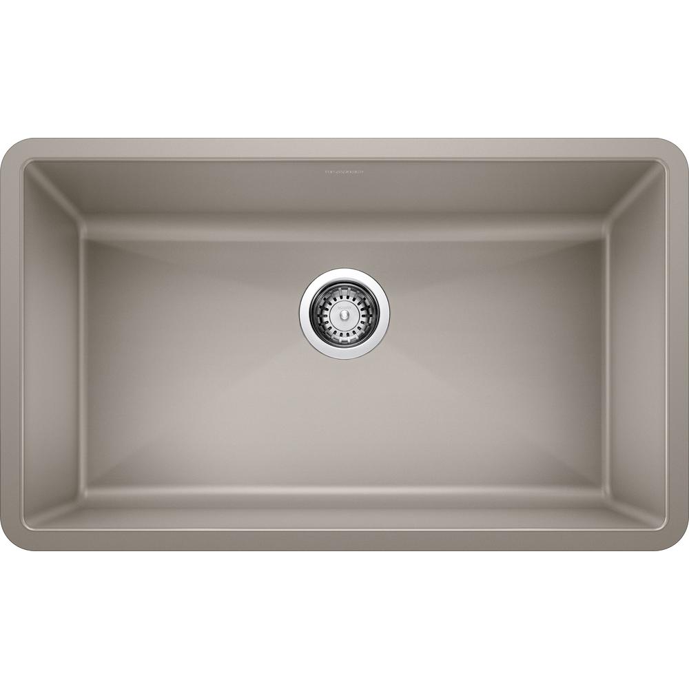 PRECIS Undermount Granite Composite 32 in. Single Bowl Kitchen Sink in White - Super Arbor