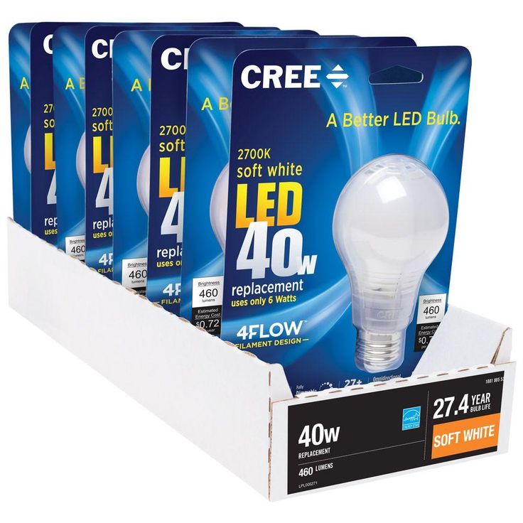 Cree 40W Equivalent Soft White A19 Dimmable LED Light Bulb with 4Flow Filament Design (8-Pack)
