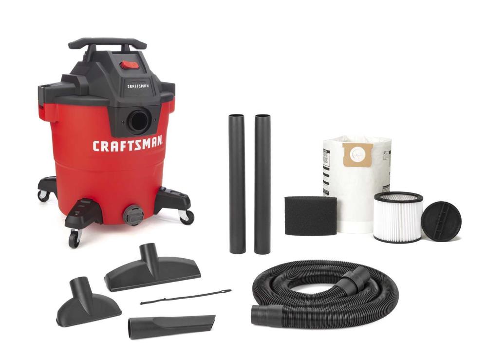 CRAFTSMAN 16-Gallon 6-HP Portable Wet/Dry Shop Vacuum, 2-1/2-in Hose, 20-ft Cord (CMXEVBCV1660L)