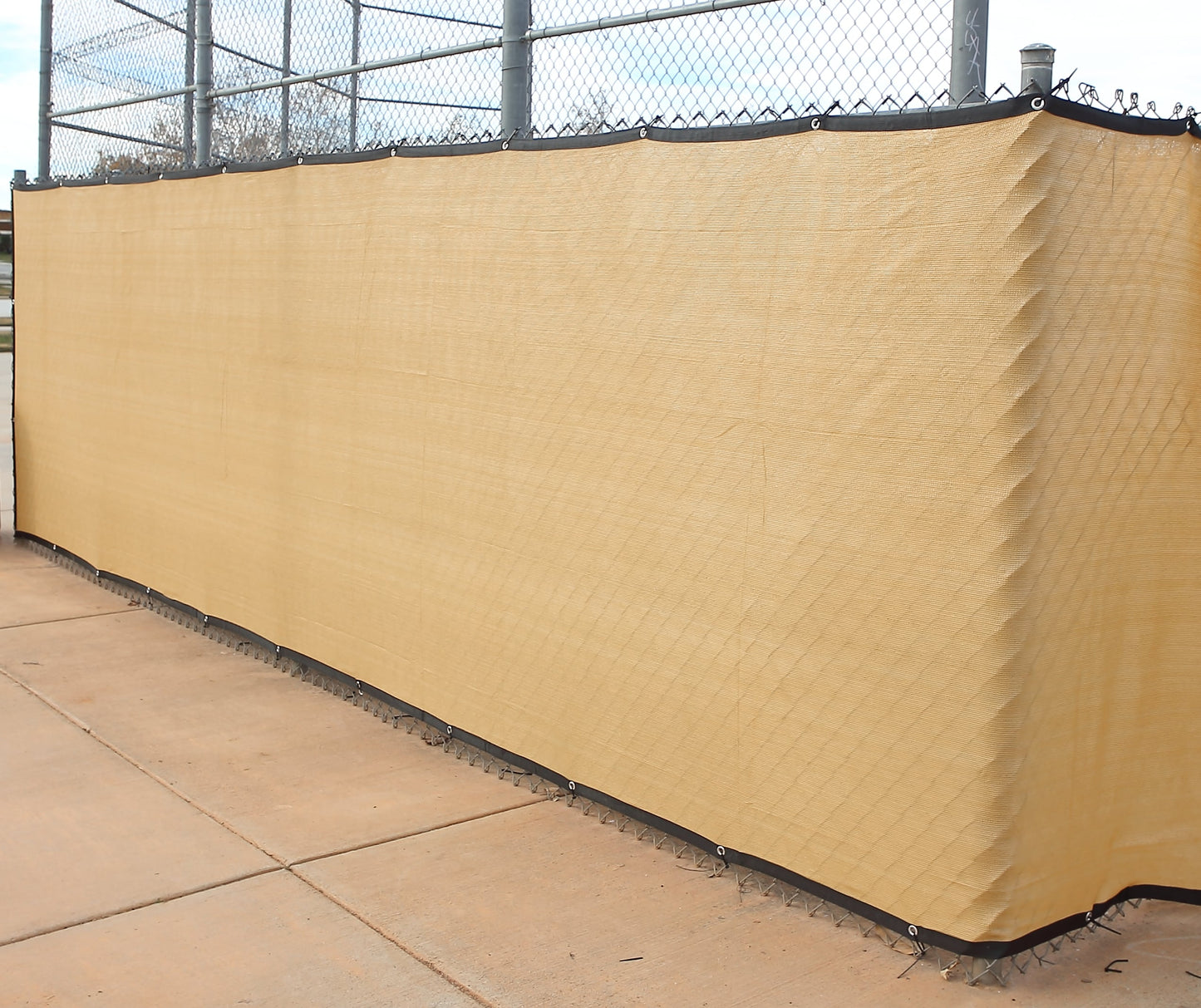 NCSNA 8-ft H x 50-ft W Beige Tan Hdpe Chain Link Fence Screen