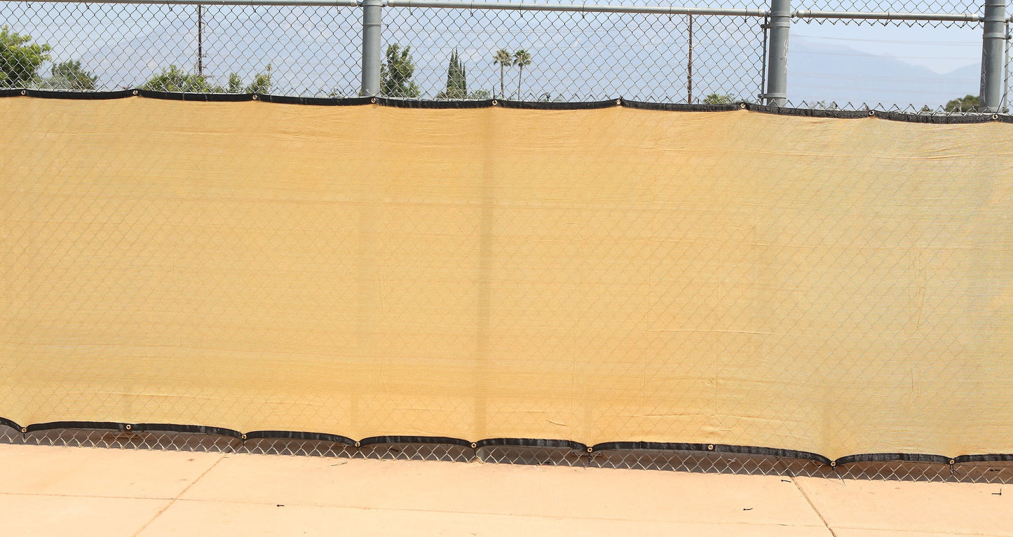 NCSNA 8-ft H x 50-ft W Beige Tan Hdpe Chain Link Fence Screen