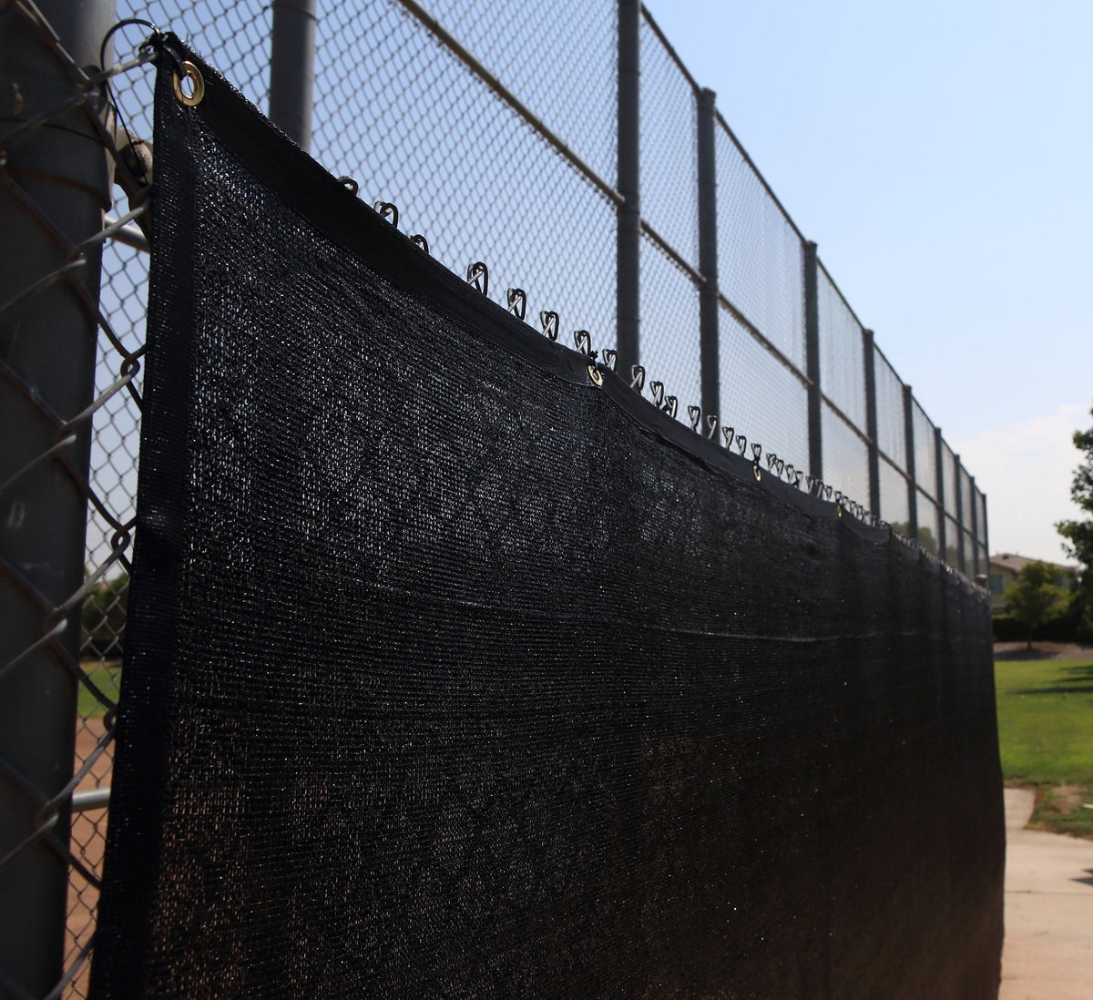 NCSNA 8-ft H x 50-ft W Black Hdpe Chain Link Fence Screen