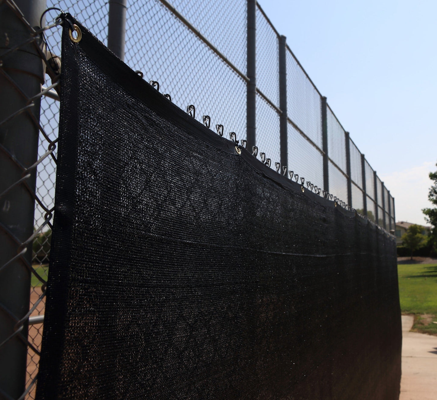 NCSNA 8-ft H x 50-ft W Black Hdpe Chain Link Fence Screen