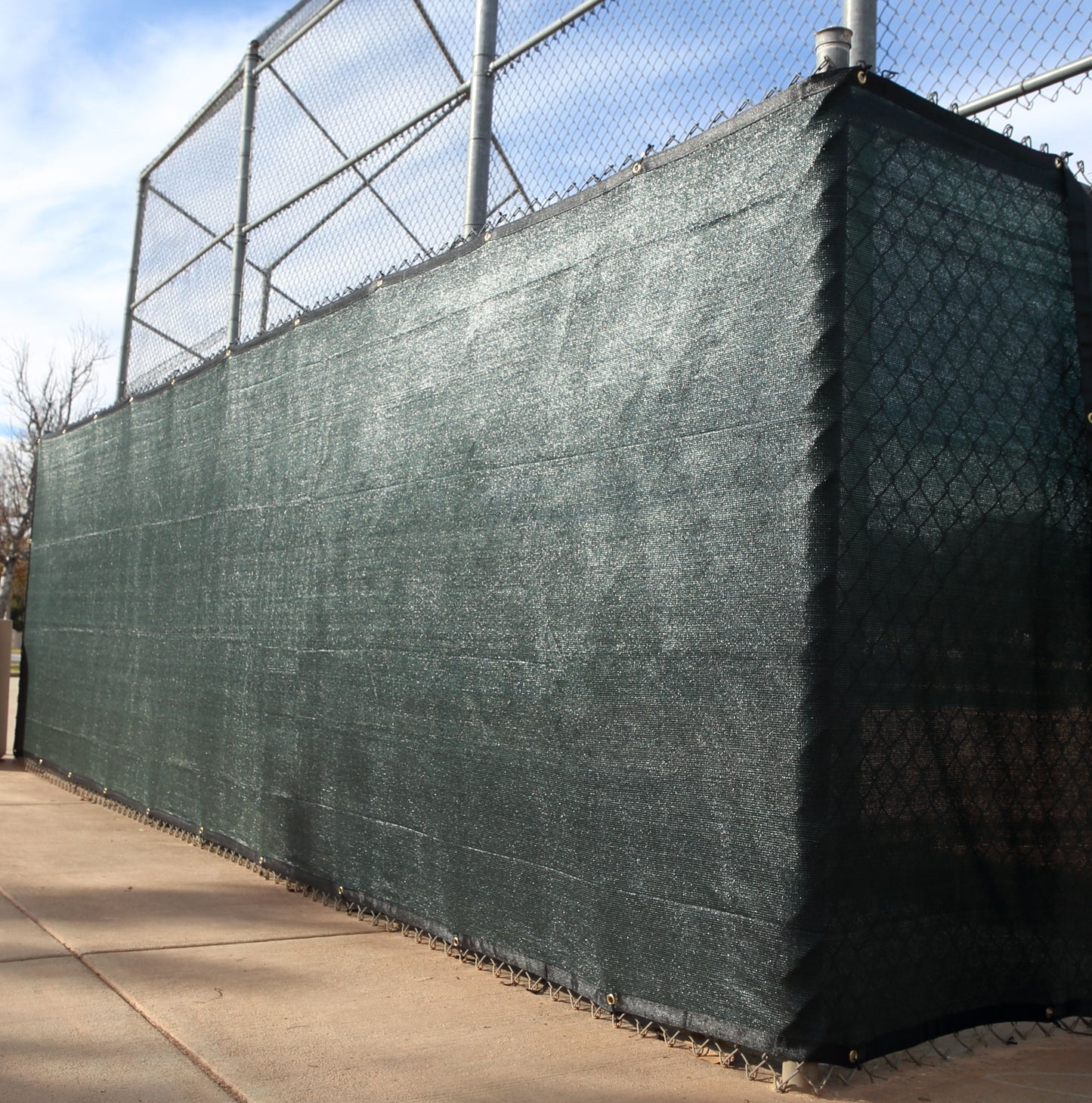 NCSNA 8-ft H x 50-ft W Dark Green Hdpe Chain Link Fence Screen