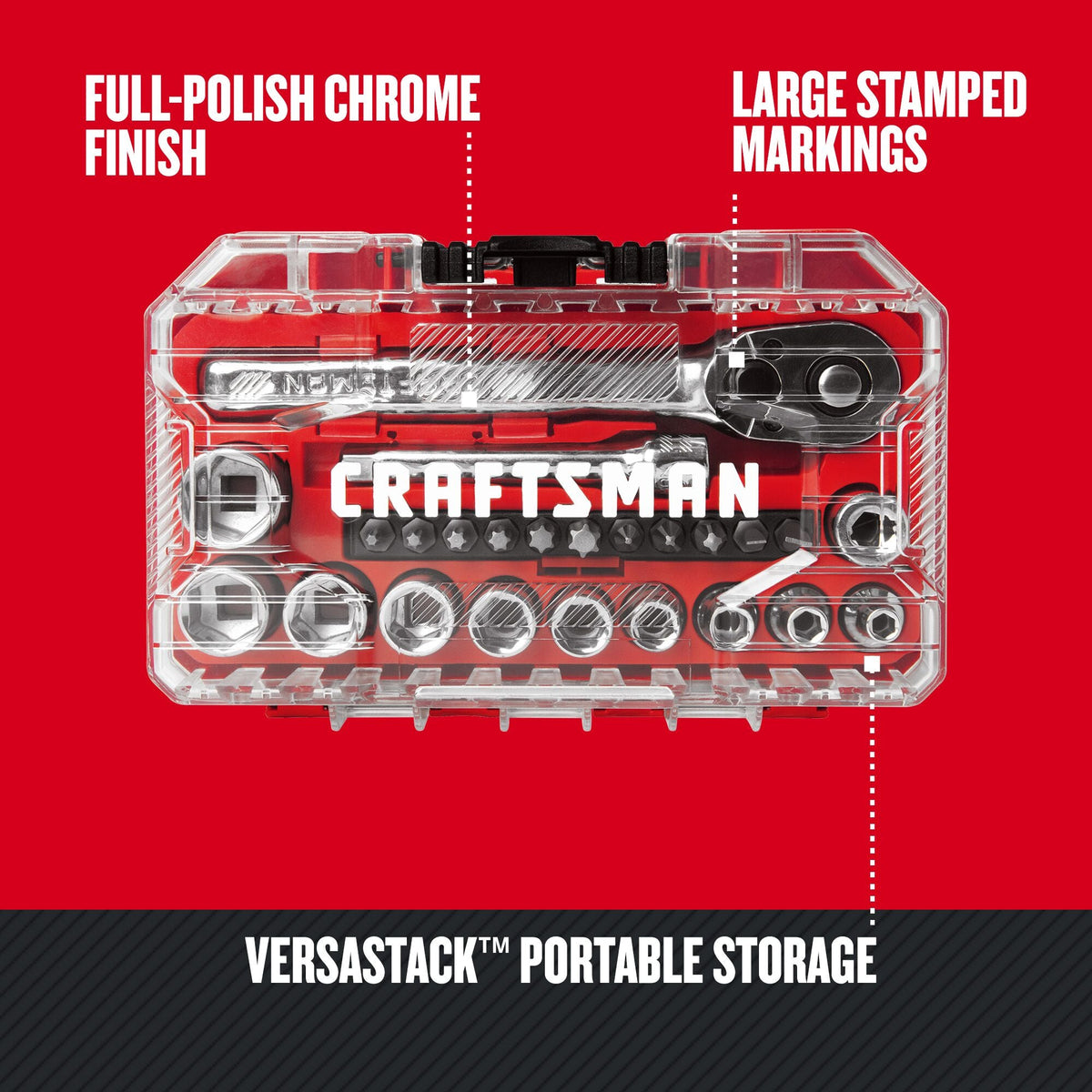 CRAFTSMAN 24-Piece Standard (SAE) Polished Chrome Mechanics Tool Set