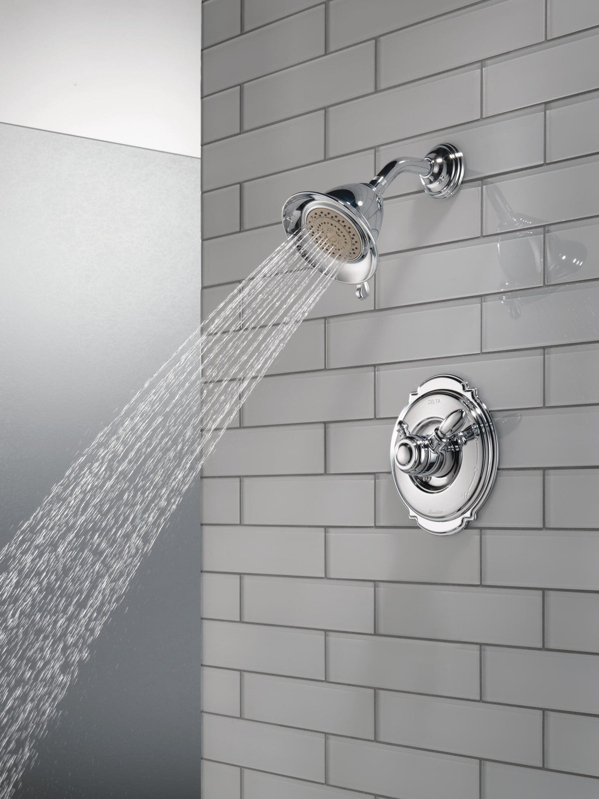 Delta Victorian Chrome 2‑Handle Multi-Function Shower Faucet Trim, 5.5-in Showerhead, T17255
