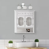 Teamson Home Lisbon 21-in x 24.19-in x 7-in White Bathroom Wall Cabinet