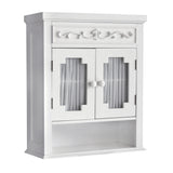 Teamson Home Lisbon 21-in x 24.19-in x 7-in White Bathroom Wall Cabinet
