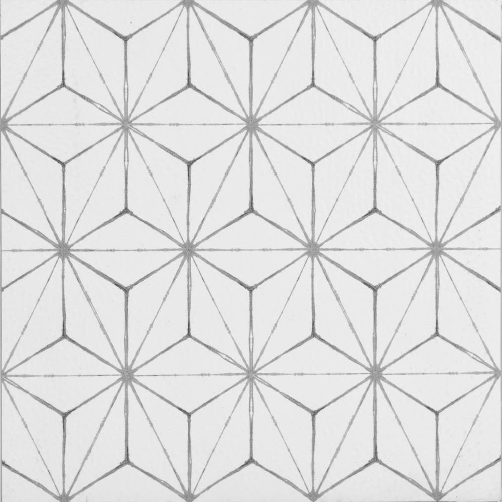 FloorPops White 2.76-mil x 12-in W x 12-in L Water Resistant Peel and Stick Vinyl Tile Flooring, 10-sq ft Carton