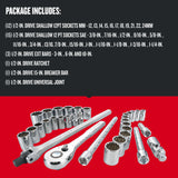 CRAFTSMAN 33-Piece Standard (SAE) and Metric Combination Polished Chrome Mechanics Tool Set, 1/2-in Drive w/ Hard Case