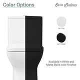 Carre 1-Piece 0.8/1.28 GPF Dual Flush Square Toilet in White, Seat Included - Super Arbor