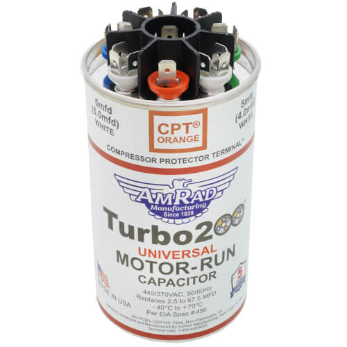 MARS 12200 capacitor - front view (Type: Capacitor; Voltage: 440v, 370V)