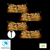 100-Light 20 ft.  Solar Copper Integrated LED String Light (4-Pack)
