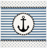 Safavieh Carousel Kids Anchor 5 x 5 Ivory/Navy Square Indoor Kids Area Rug