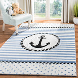 Safavieh Carousel Kids Anchor 5 x 5 Ivory/Navy Square Indoor Kids Area Rug