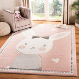 Safavieh Carousel Kids Bunny 5-ft x 5-ft Pink/Ivory Square Indoor Kids Area Rug