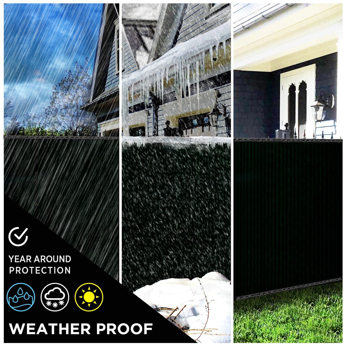 BOEN Black Polyethelene Chain Link Fence Screen