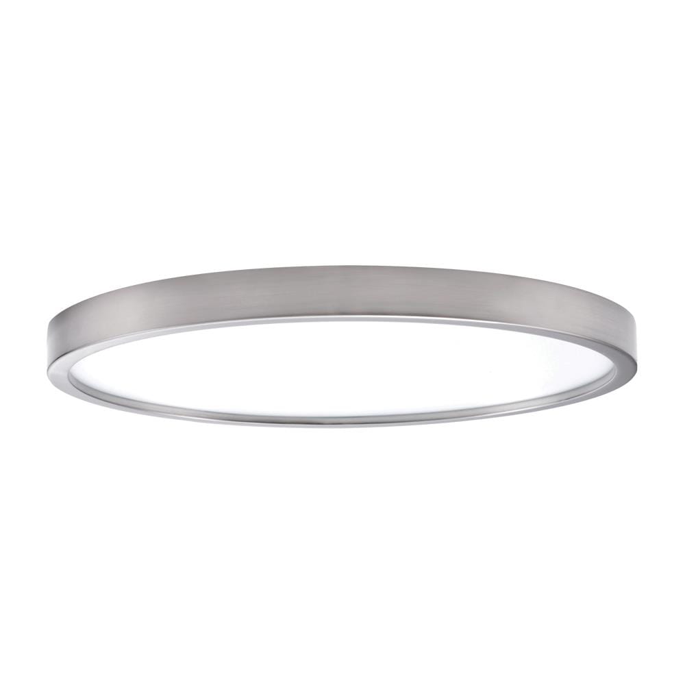 Project Source Adjustable Color Temperature 13-in Brushed Nickel LED Flush Mount Light