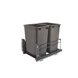 Rev-A-Shelf 35-Quart Soft-Close Double Pull-Out Trash Can, 14.38-in W x 22.25-in D x 19-in H
