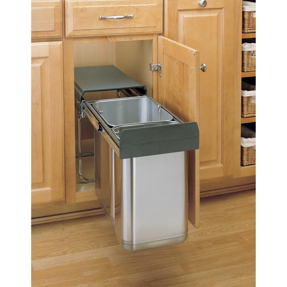 Rev-A-Shelf 8-Quart Plastic Pull Out Trash Can