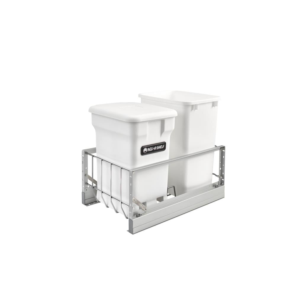 Rev-A-Shelf 35-Quart Plastic Soft-Close Pull-Out Trash & Compost Bin – Aluminum Frame