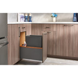 Rev-A-Shelf 30-Quart Plastic Soft-Close Pull-Out Trash Can, Single Bin with Walnut Accent
