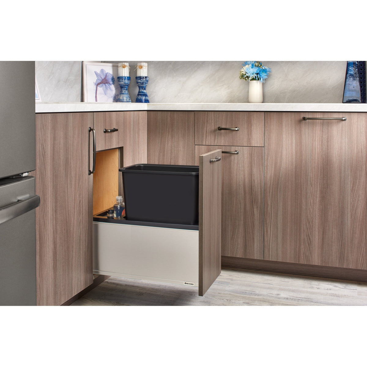 Rev-A-Shelf 30-Quart Plastic Soft-Close Single Pull-Out Trash Can, 10.5-in W