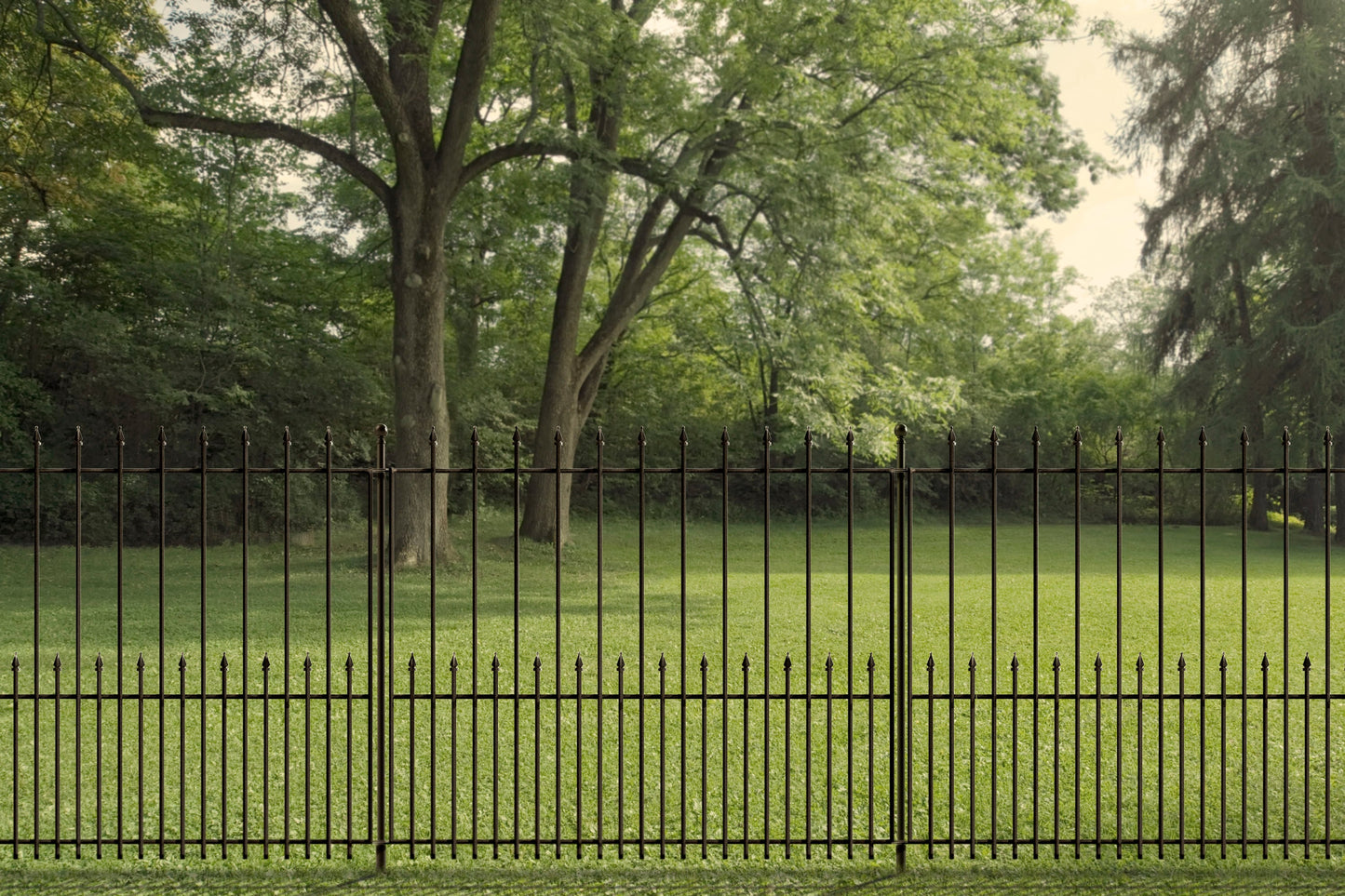 YARDLINK Empire 3-ft W Powder-coated Steel Pressed-point No Dig Decorative Fence Panel