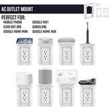 AC Outlet Mount for Google Nest Wi-Fi - Wall Outlet Shelf for Google Home, Nest Mini, Nest Hub, Dot Speaker, Sonos One - Super Arbor
