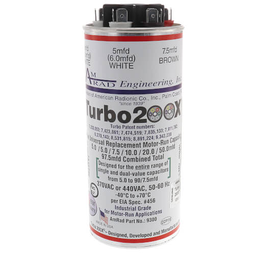 MARS 12300 capacitor - front view (Type: Capacitor; Voltage: 370V, 440v)