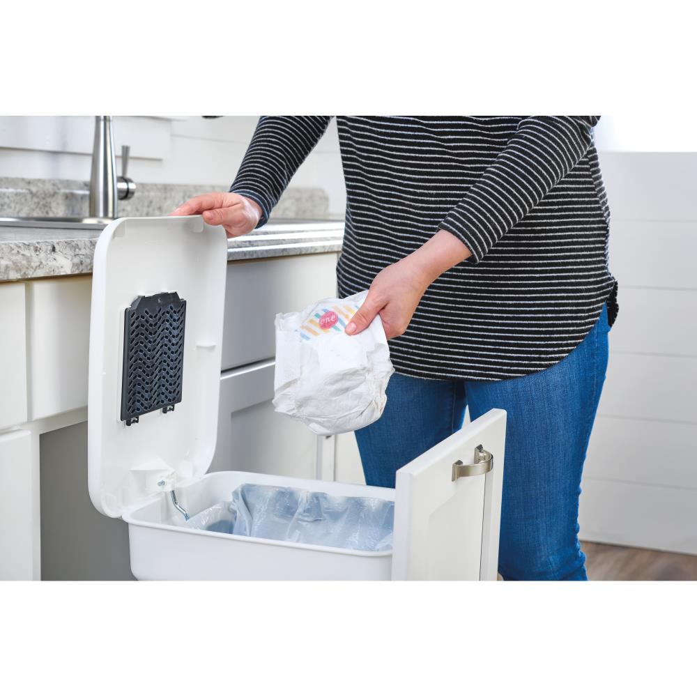 Rev-A-Shelf 24-Quart Plastic Soft-Close Pull-Out Trash/Compost Can, Wood Dovetail Frame, 12-in W