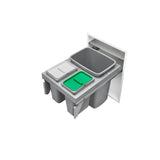 Rev-A-Shelf 8-Quart Plastic Soft-Close Triple Pull-Out Trash Can for 18-in Frameless Cabinets