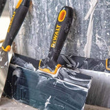Blue Steel Taping Knife and Pan Set with Soft Grip Handles