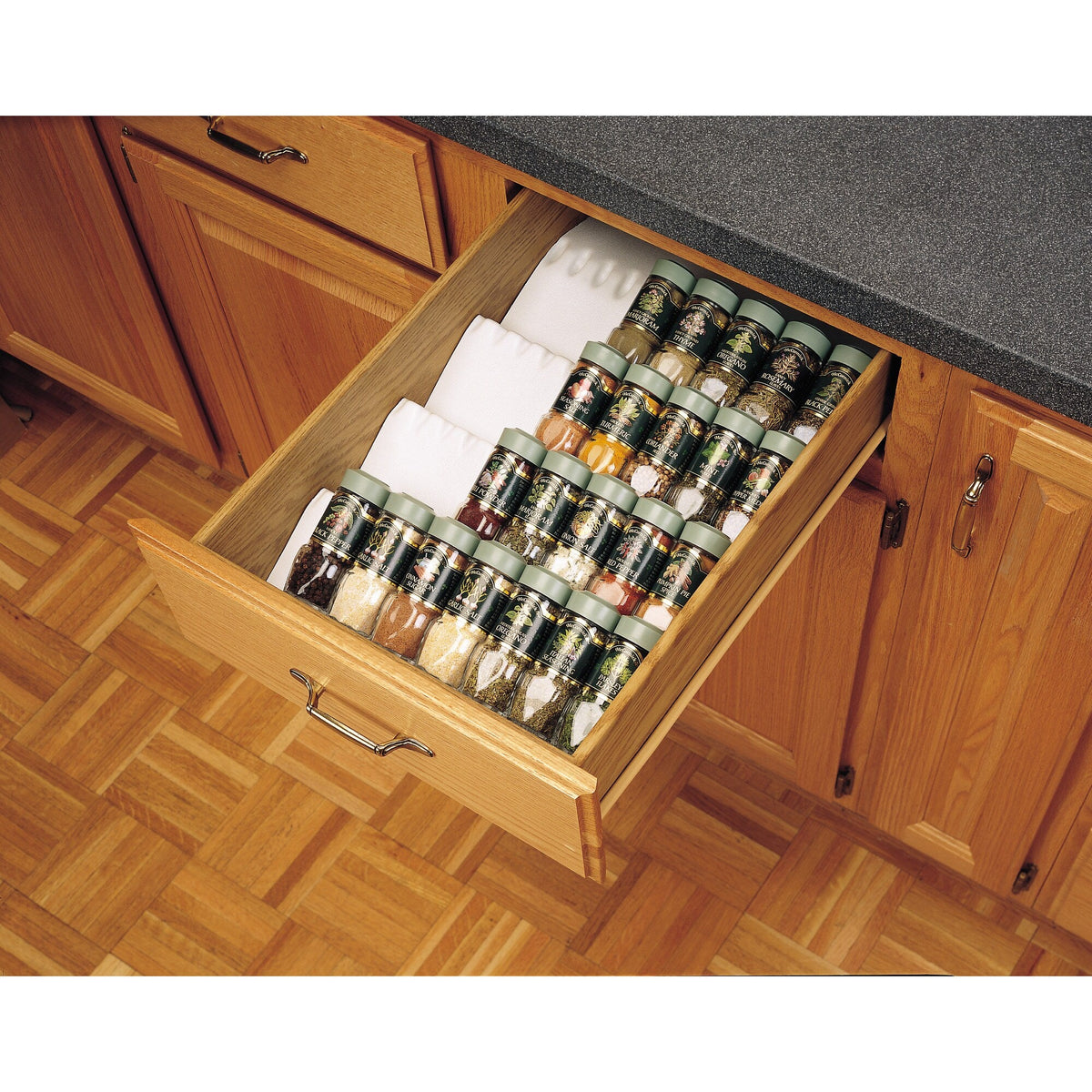 Rev-A-Shelf 50-in W x 1.75-in H 1-Tier Pull-Out Plastic Spice Rack