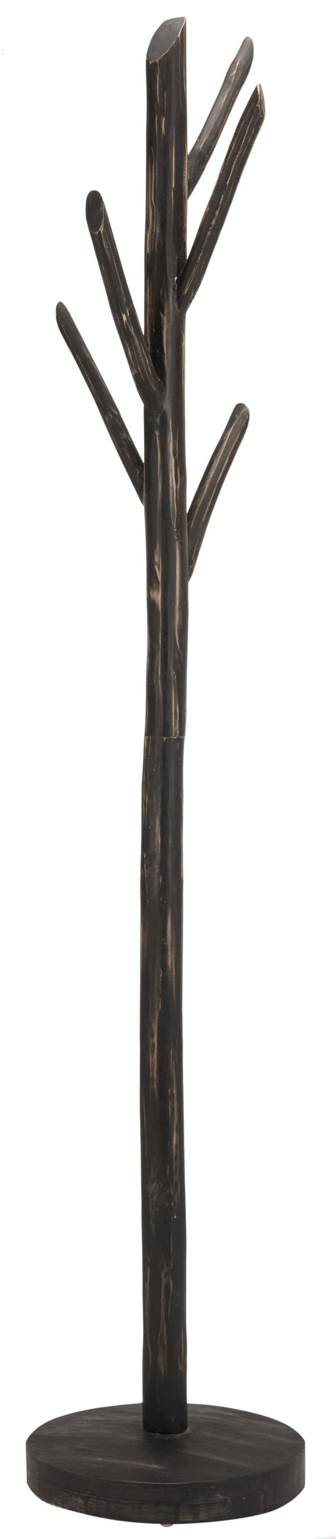 Safavieh Walter Distressed Black 5-Hook Coat Stand, 13.8 in W x 70.9 in H