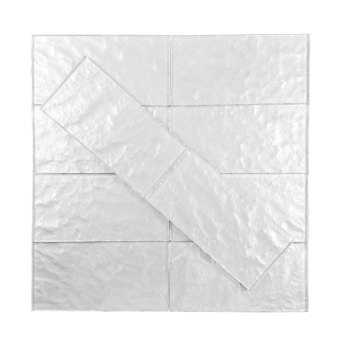 Abolos Metaliics Smoky Silver Textured 3-in x 6-in Glossy Glass Cement look Wall Tile product image