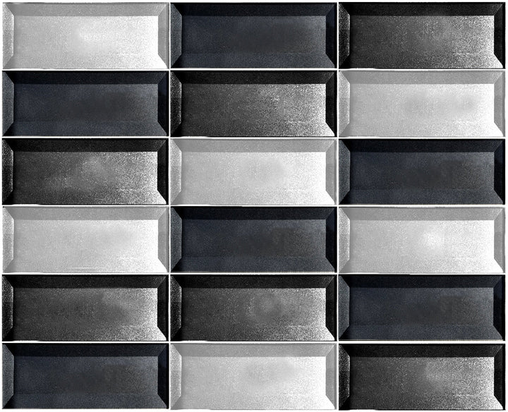 Abolos Forever Cold gray 12-in x 12-in Glossy Glass Brick look Peel and stick Mosaic Wall Tile product image