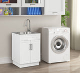 Style Selections 1-Basin Freestanding Utility Tub with Cabinet, Drain & Faucet