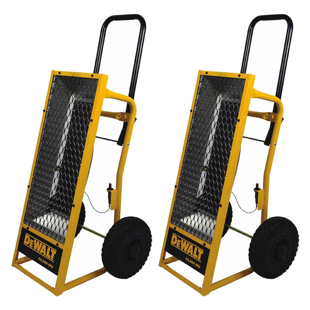 DEWALT 45,000 BTU Heavy-Duty Radiant Propane Portable Job Site Heater, 2-Pack