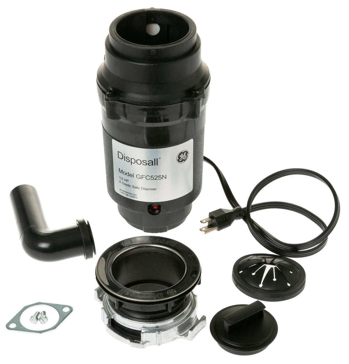 GE 1/2-HP Continuous Feed Garbage Disposal, Corded, Model GFC525N