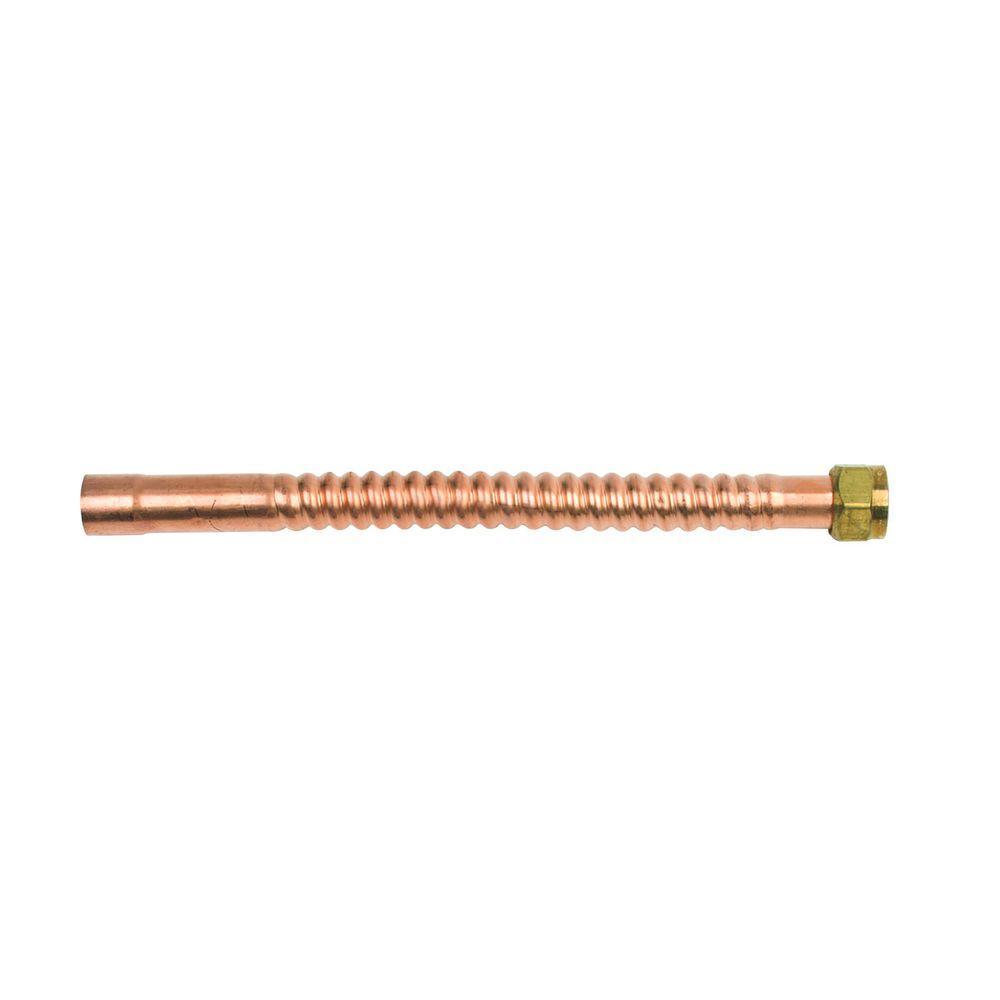 3/4 in. FIP x 3/4 in. Nominal Male/ Female Sweat x 12 in. Copper Water Heater Connector (7/8 in. O.D.) - Super Arbor