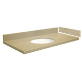 Transolid 49.25-in Nature's Path Quartz Single-Sink Bathroom Vanity Top with Backsplash & Sidesplash, Oval Undermount, 8-in Widespread