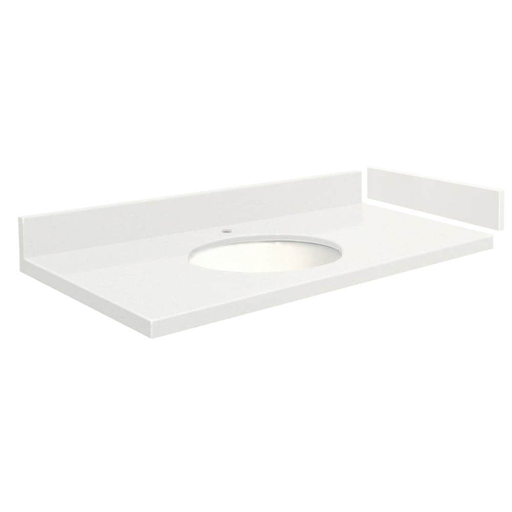 Transolid 25-in Milan White Quartz Single Sink Bathroom Vanity Top