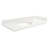 Transolid 25-in Milan White Quartz Single Sink Bathroom Vanity Top