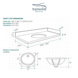 Transolid 49.25-in Nature's Path Quartz Single-Sink Bathroom Vanity Top with Backsplash & Sidesplash, Oval Undermount, 8-in Widespread